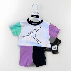 Air Jordan Baby Girls 2-PC Summer Set Tshirt And Shorts Size 12M